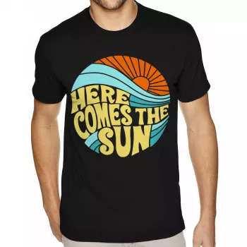 Here Comes the Sun Tee: Vintage Heavy Cotton Retro Tee